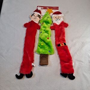 Dog Christmas Toys Zippy Paws Skinny Peltz Santa Tree Elf Multi Squeaker Plush